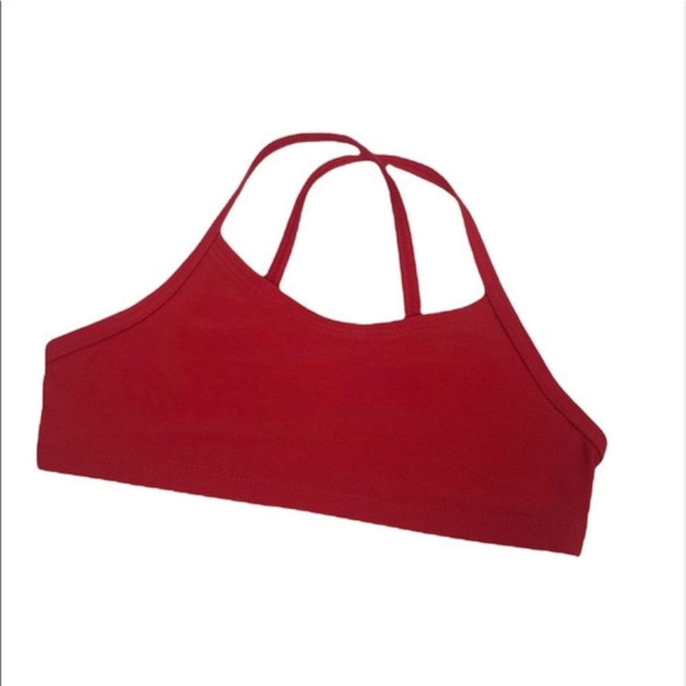 Gap girls strappy swim top NWT XS red